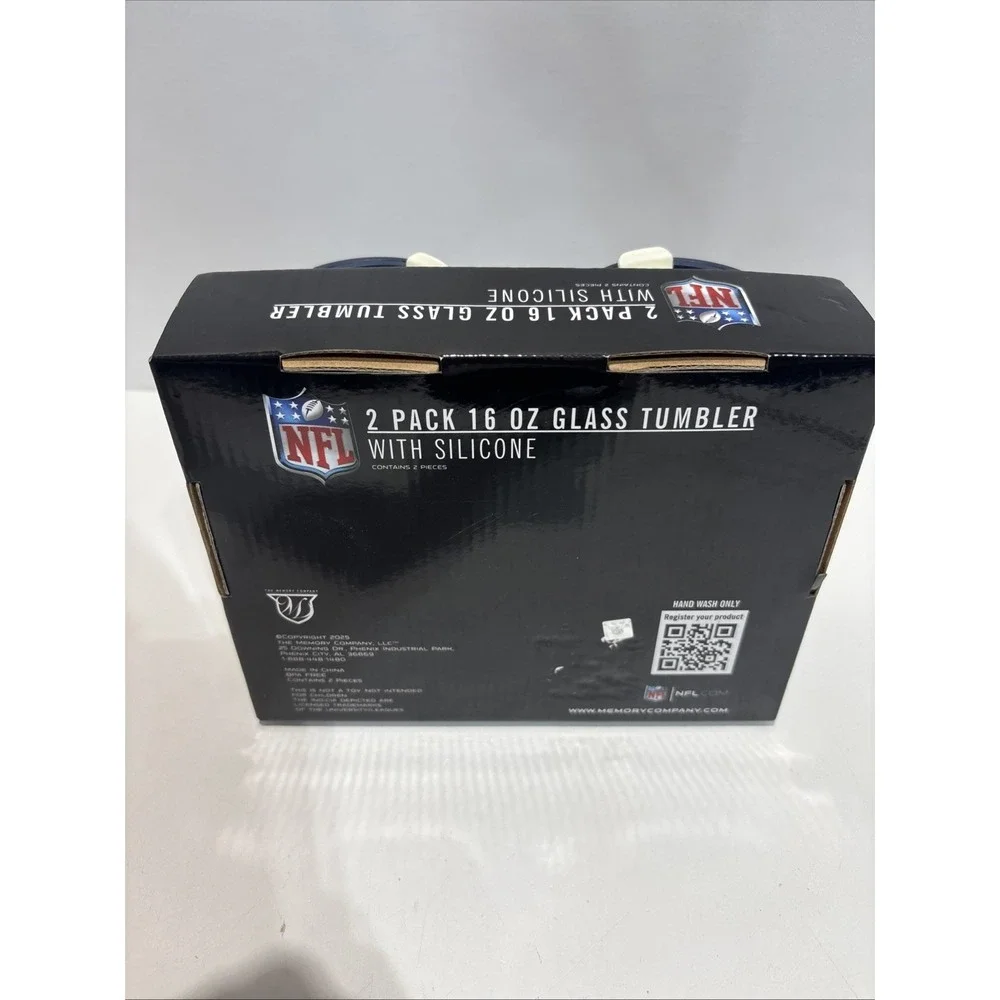 New England Patriots 2025 Officially NFL Licensed 16oz Glass Tumblers 16oz New
